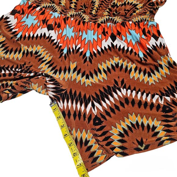 INC International Concepts Romper Women's 3X V Neck Pockets Tribal Aztec - Picture 9 of 13